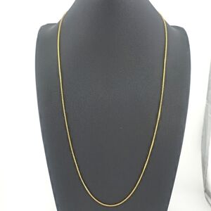 14K Italy Solid Gold Chain 26" Snake Link Necklace  Marked Adjustable 3.75g